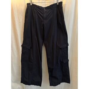 Princess Polly Blue Navy Cotton Cargo Wide Leg Pants Size 10